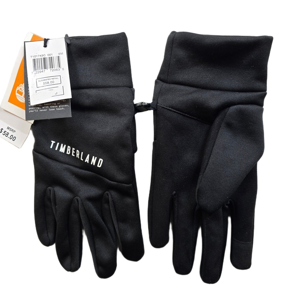 Timberland Touchscreen Gloves Black Mens Small NEW